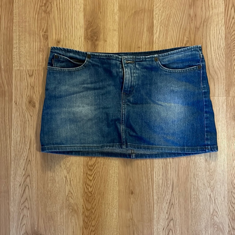 Micro mini denim skirt